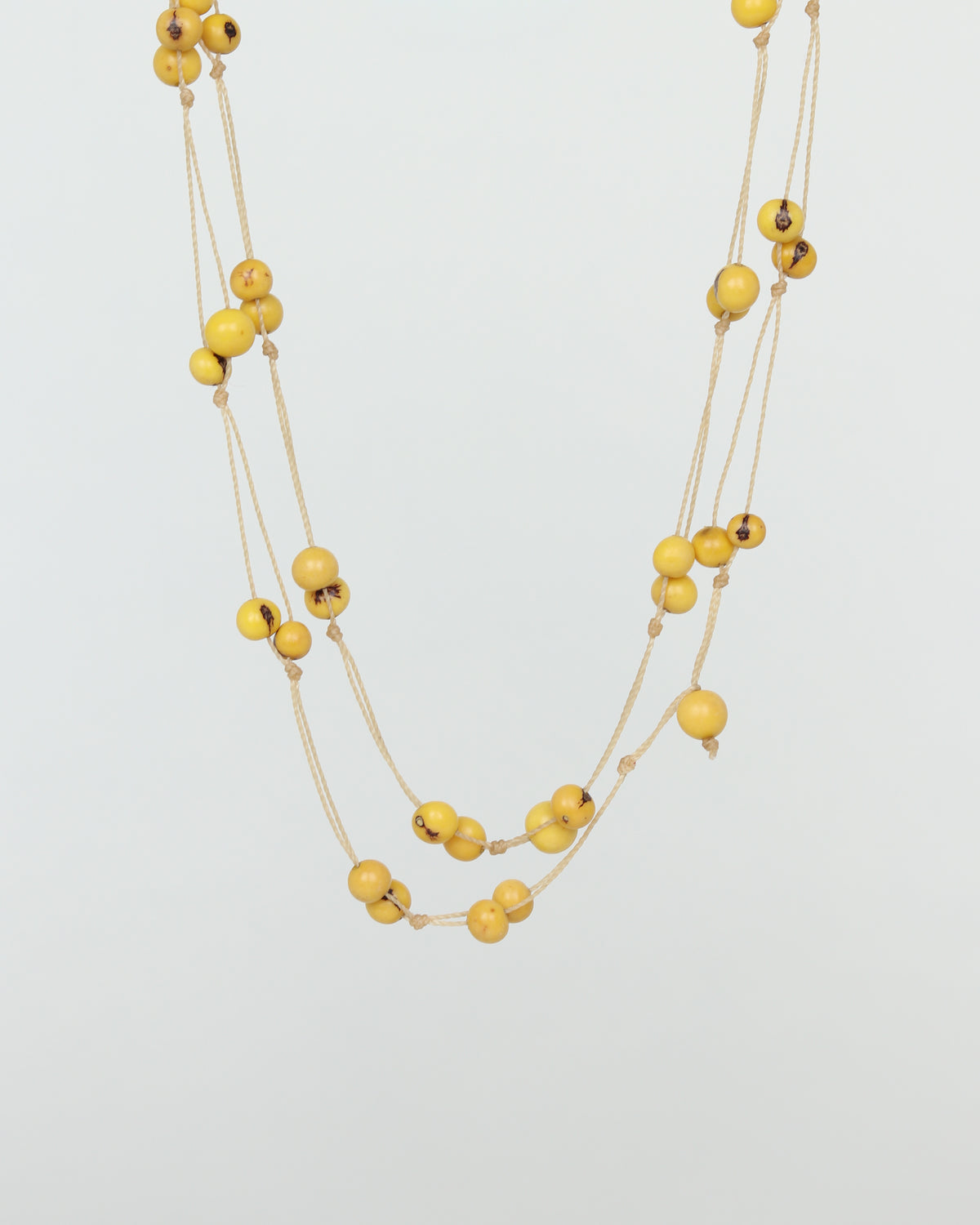 Natural Seed Bead Necklace in Yellow