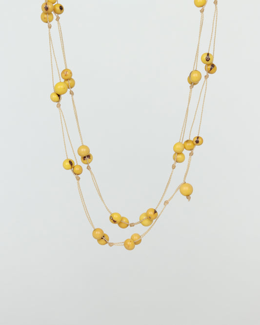 Natural Seed Bead Necklace in Yellow