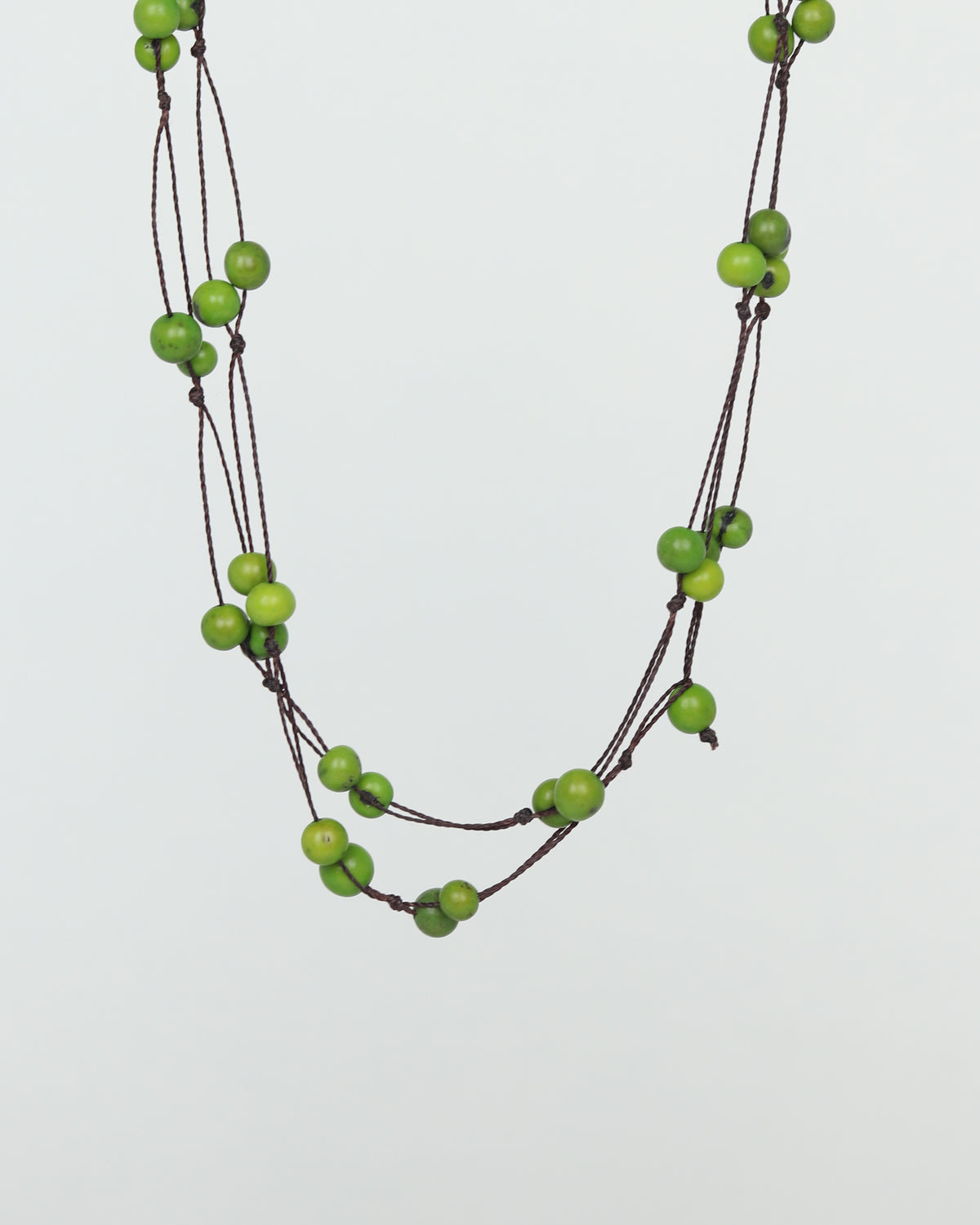 Natural Seed Bead Necklace in Green