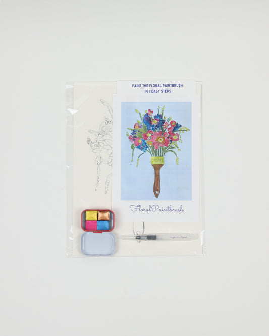 Floral Paintbrush Watercolor Painting Kit