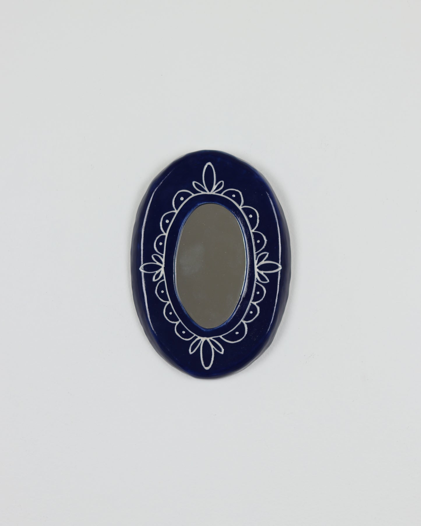 Blue Floral Mirror