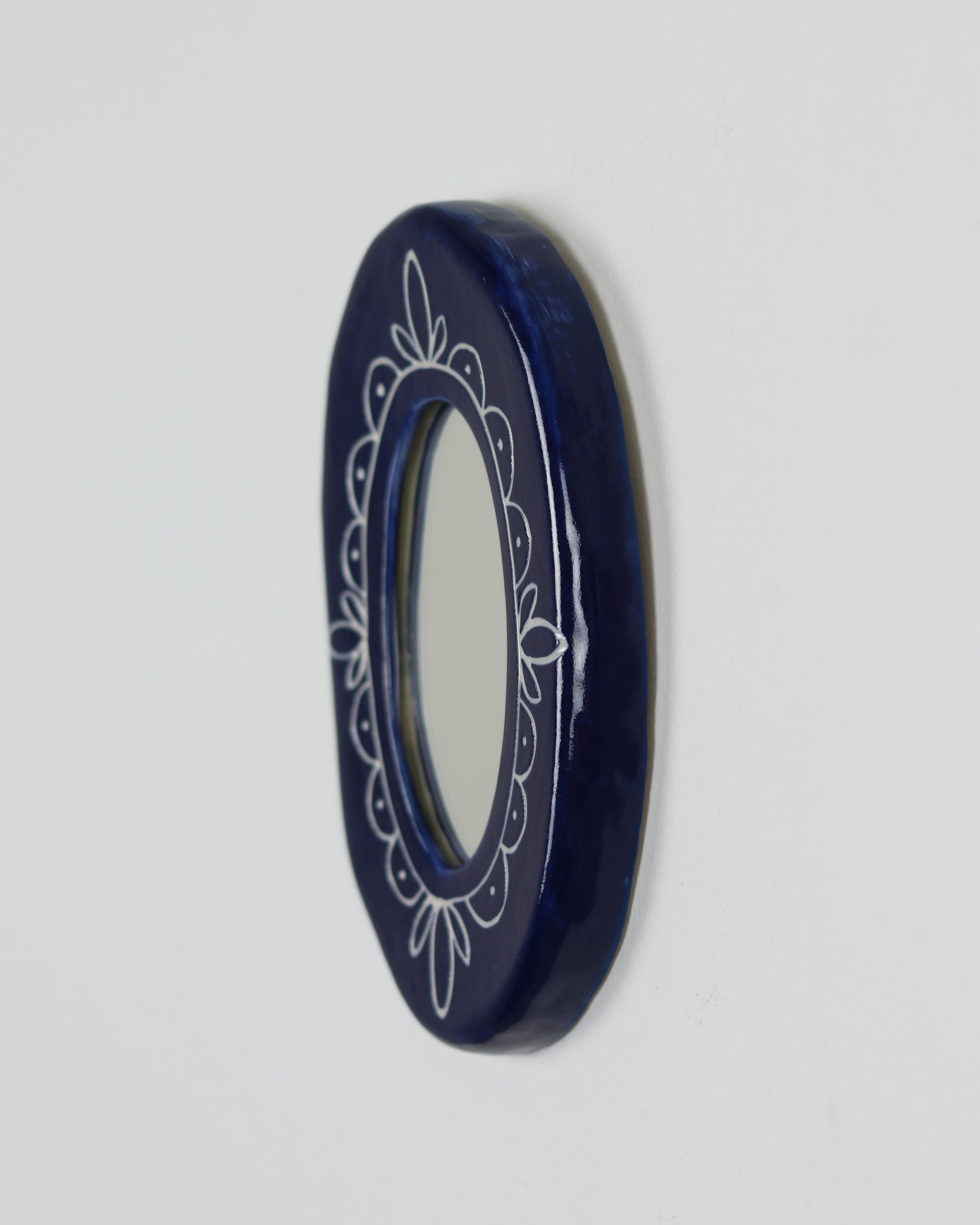 Blue Floral Mirror