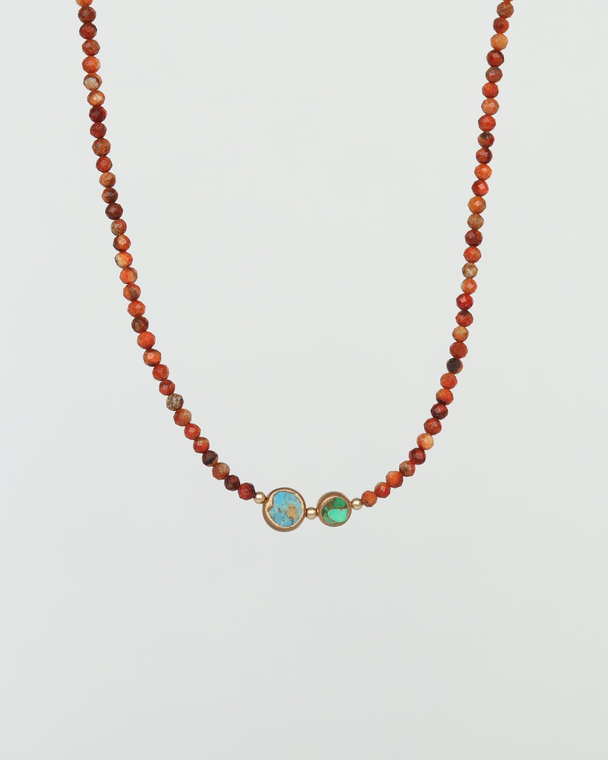 Coral & Turquoise Beaded Necklace