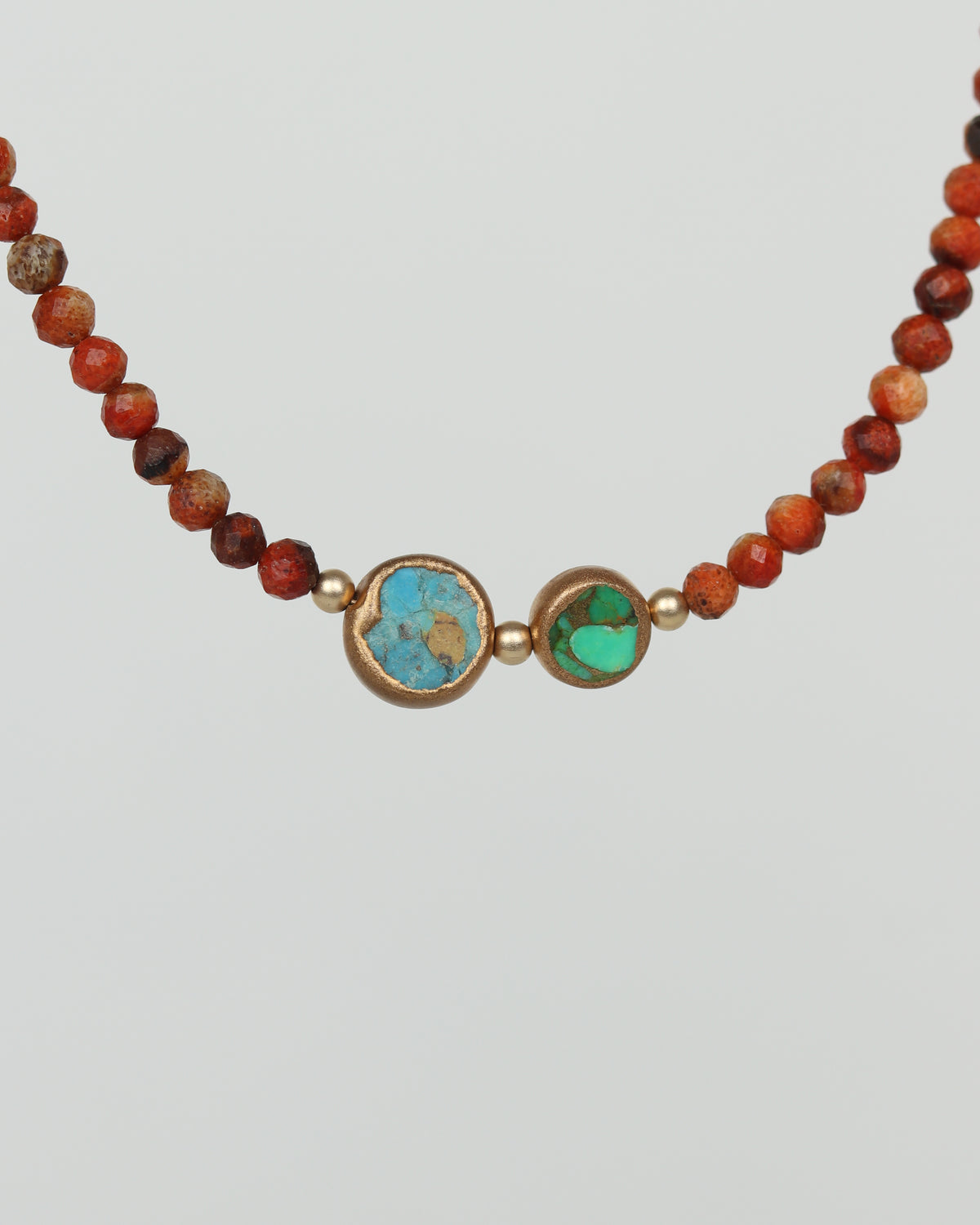 Coral & Turquoise Beaded Necklace