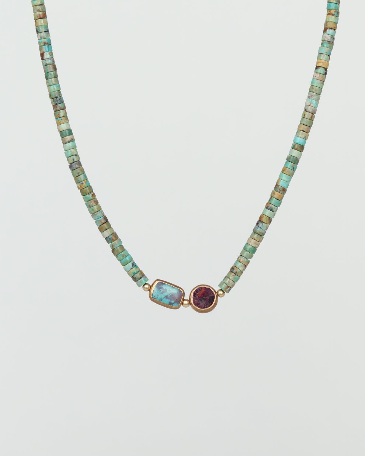 Copper Framed Turquoise Necklace