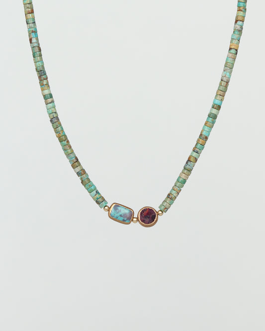 Copper Framed Turquoise Necklace