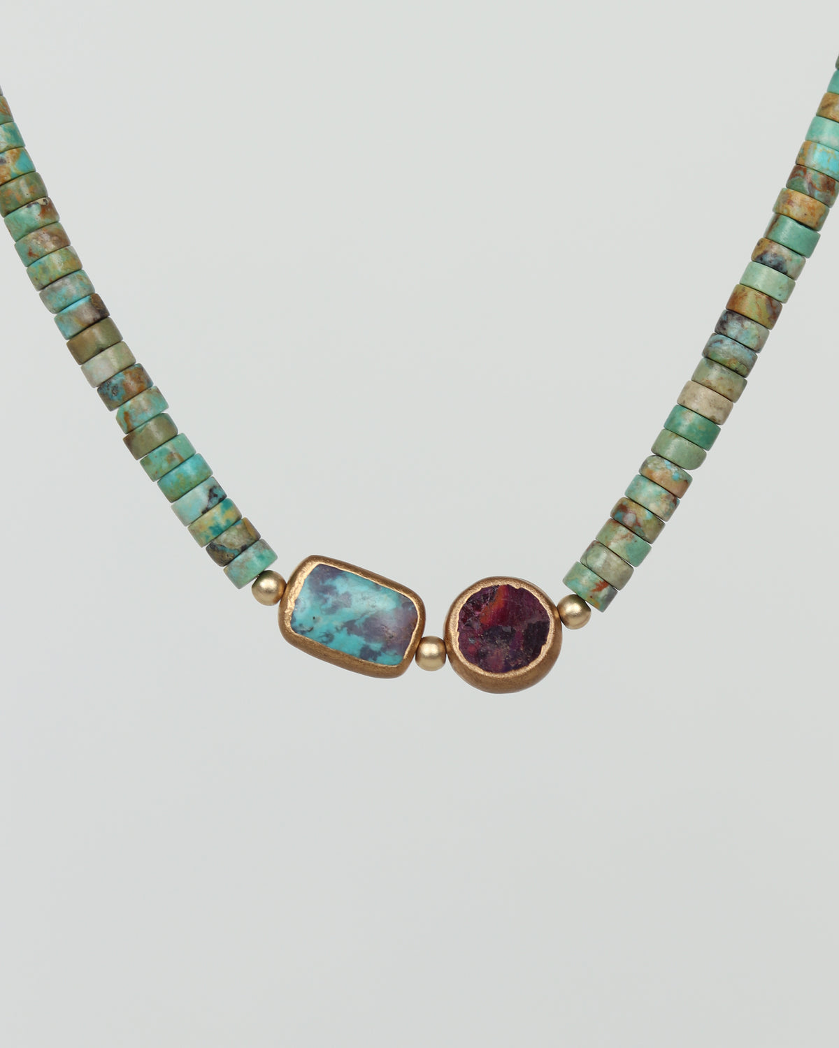 Copper Framed Turquoise Necklace
