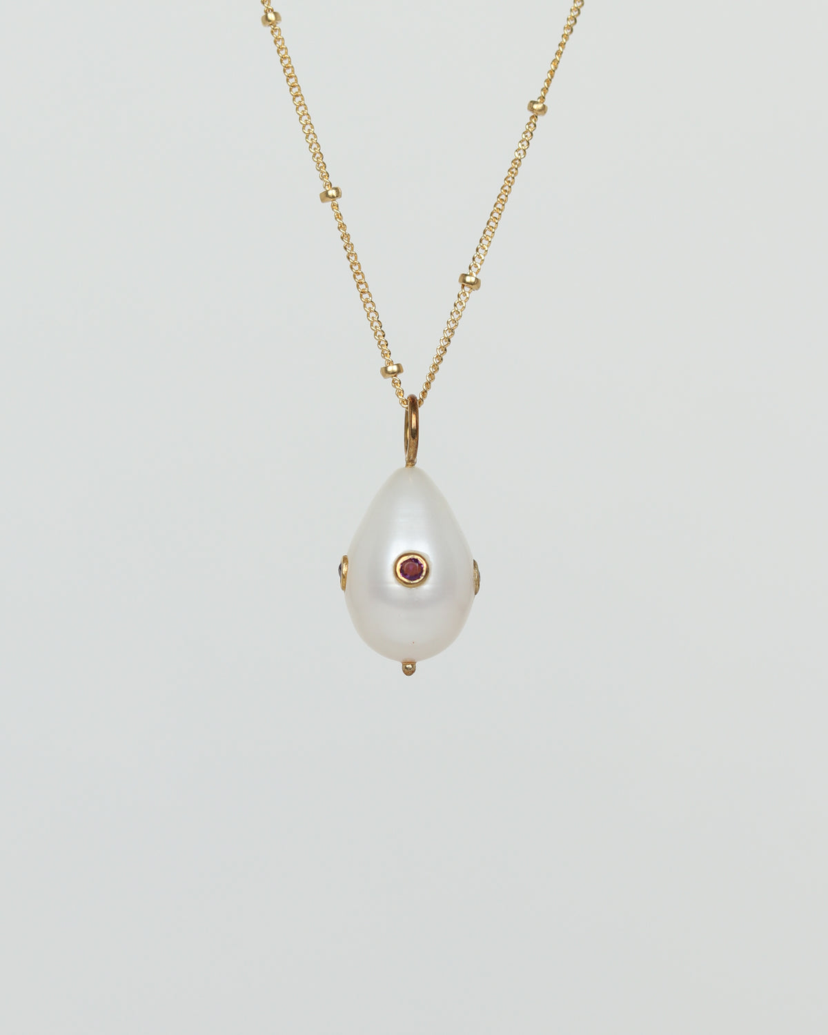 Garnet & Pearl Necklase 2