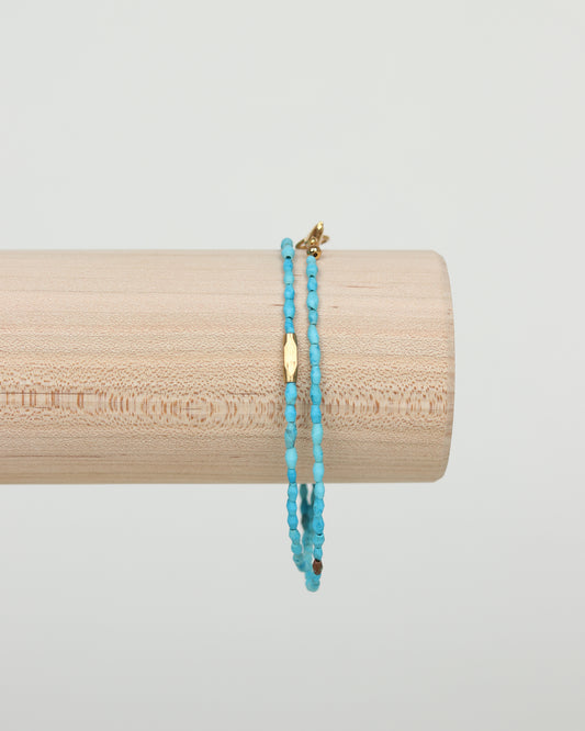 Turquoise Seed Bead Wrap Bracelet