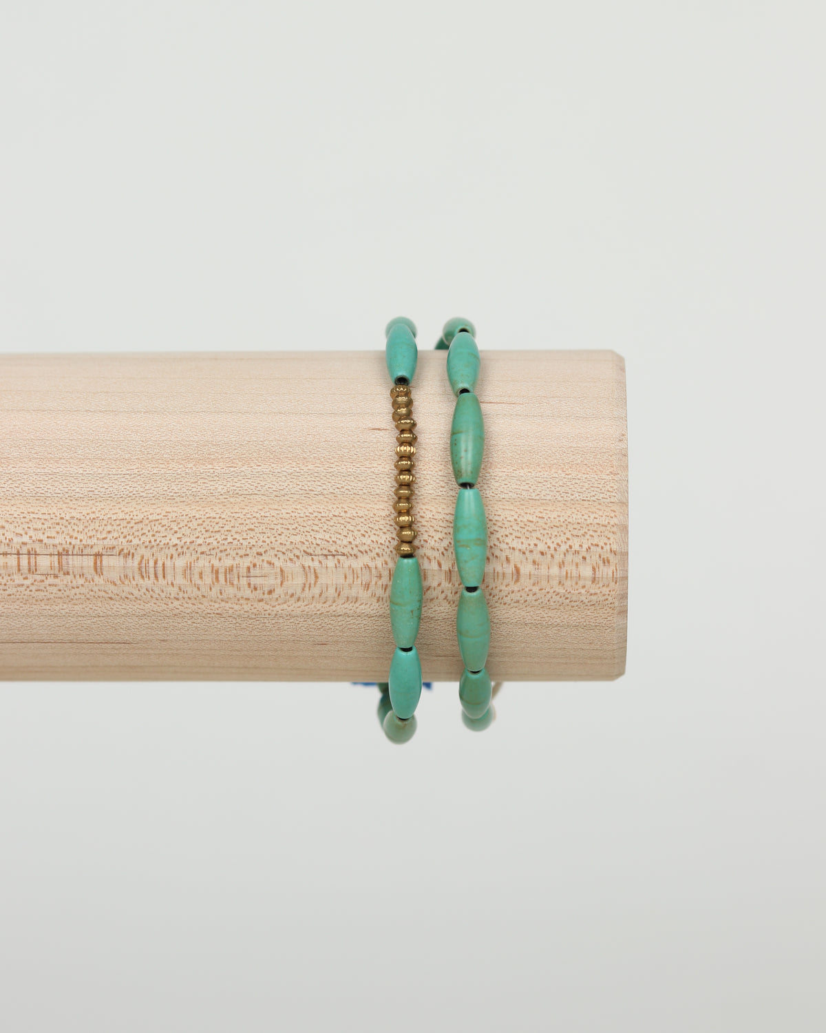 S Turquoise Oval Double Strand Bracelet