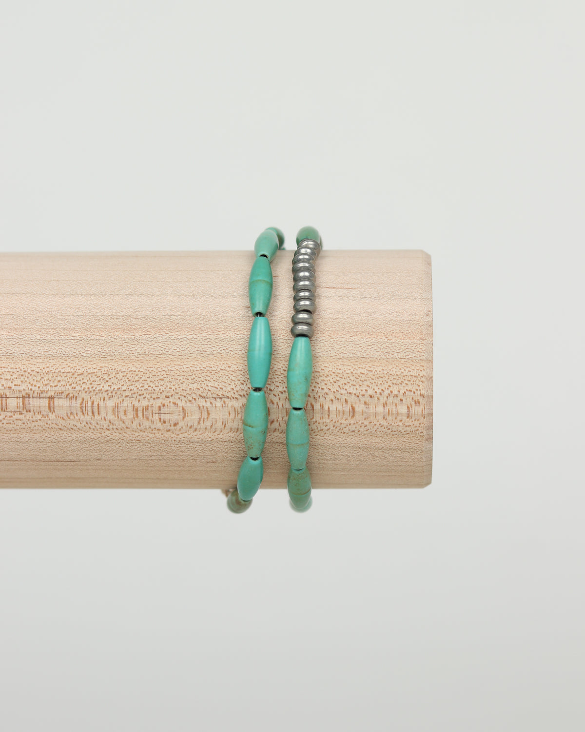 S Turquoise Oval Double Strand Bracelet