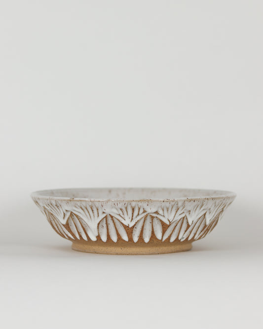 Speckled Carved Low Bowl