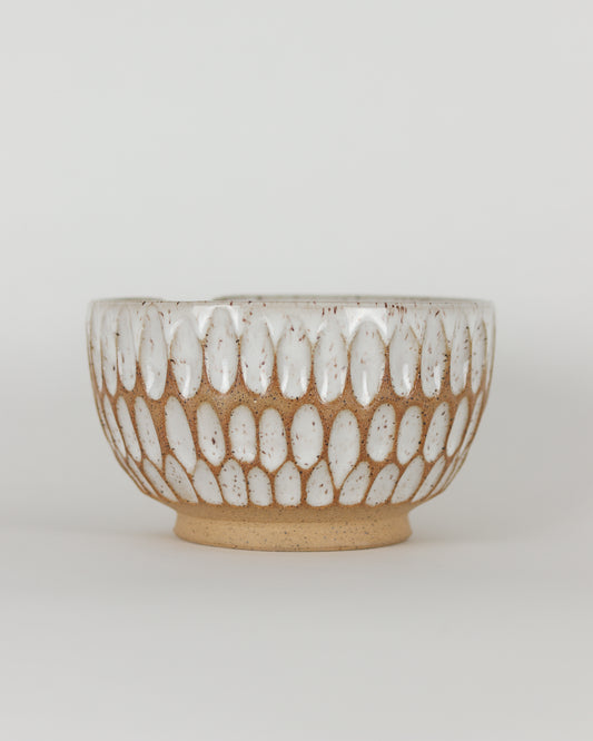 Speckled Carved Ramen Bowl W/Notch