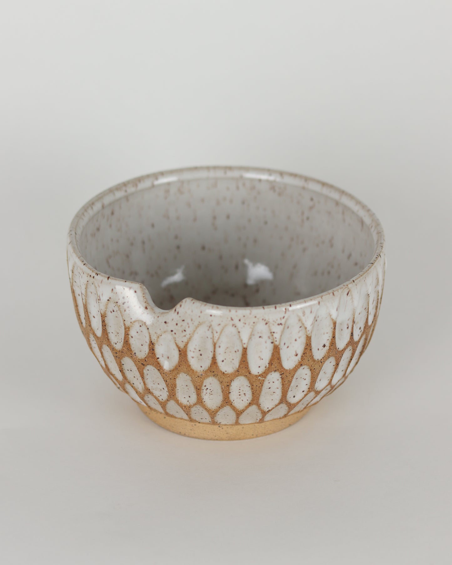 Speckled Carved Ramen Bowl W/Notch