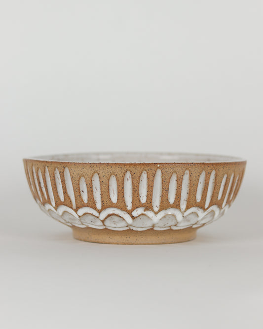 Speckled Carved Pasta Bowl