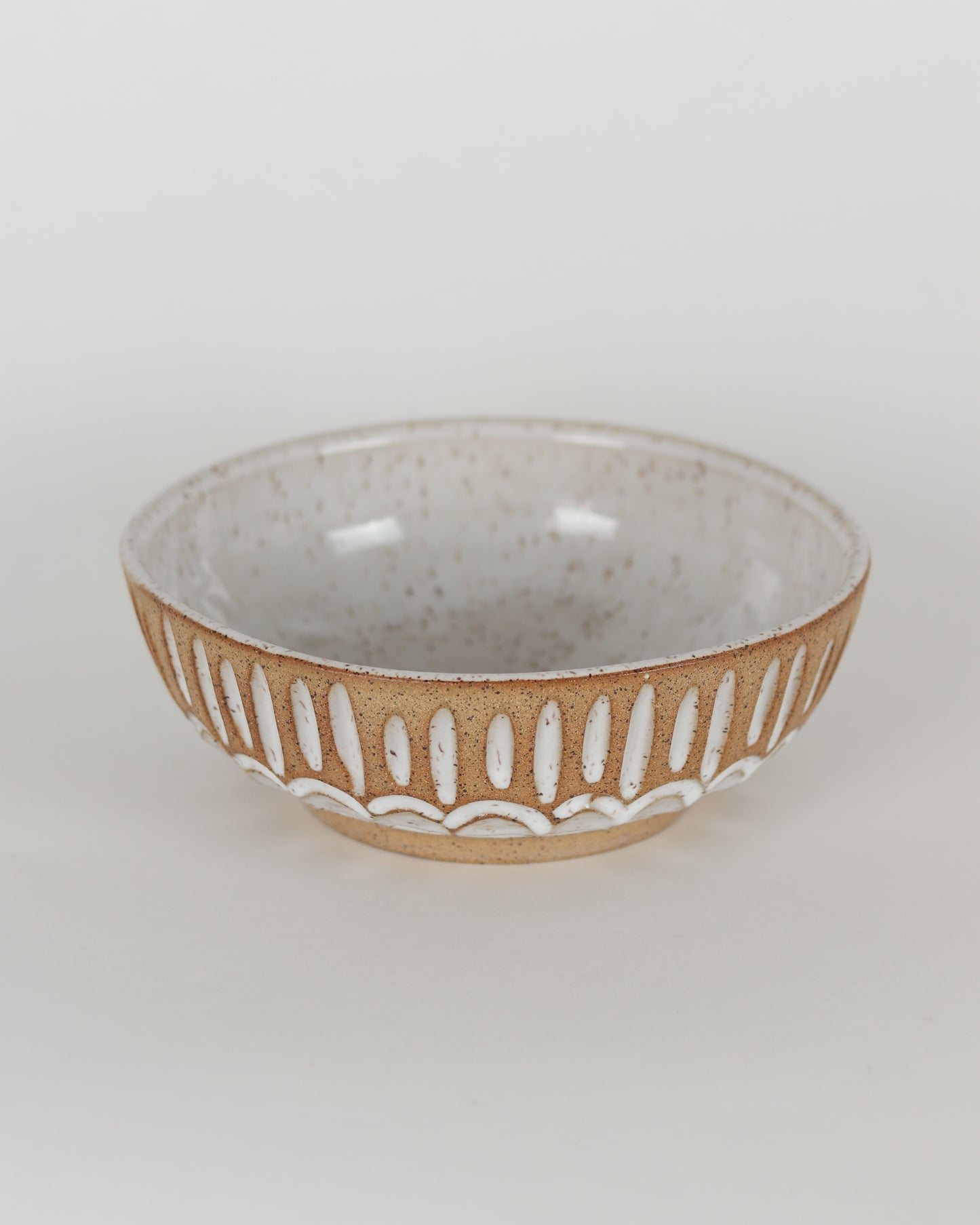 Speckled Carved Pasta Bowl