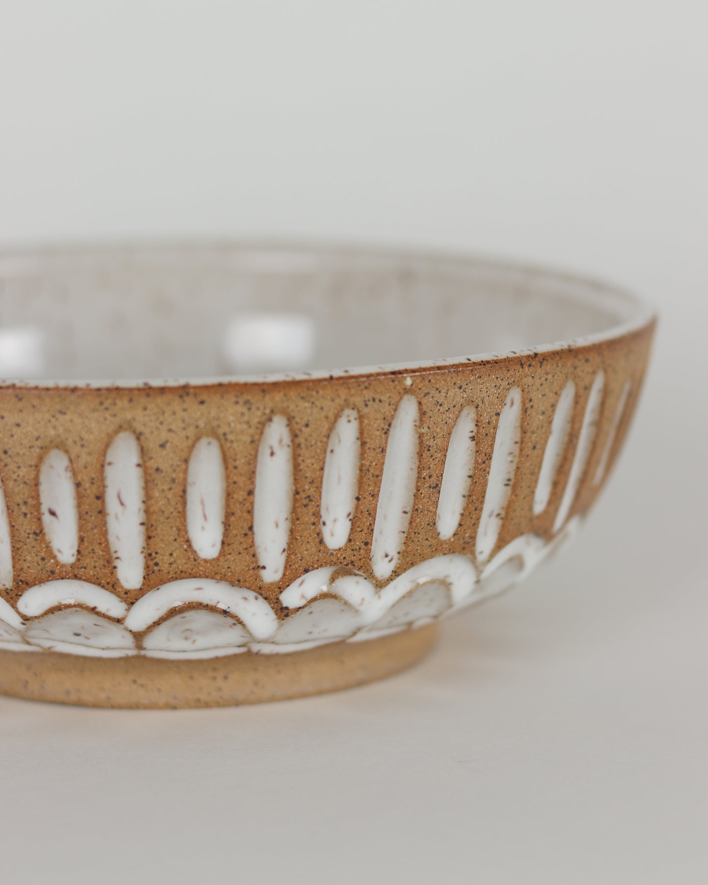Speckled Carved Pasta Bowl