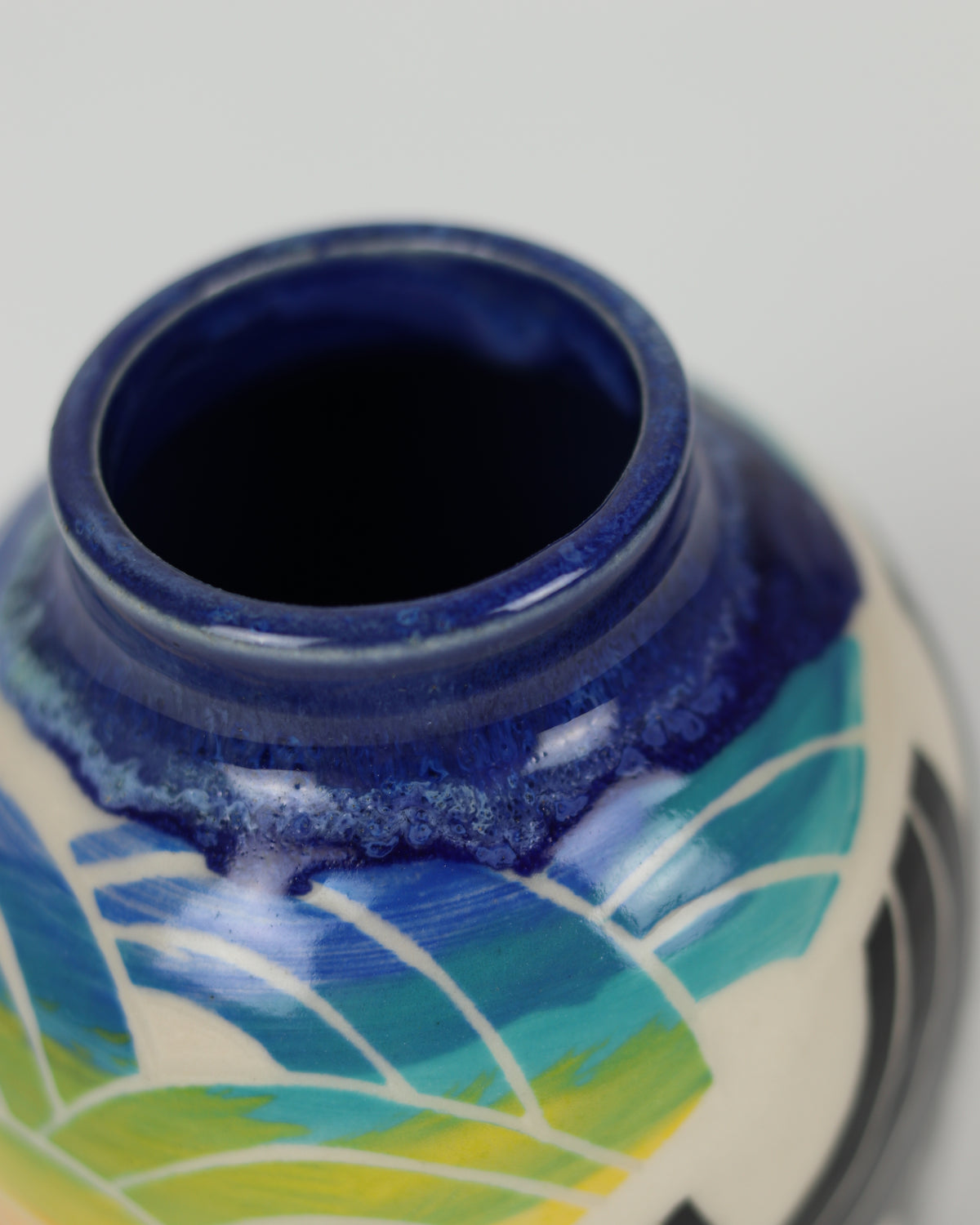 Rainbow Sgraffito Vase