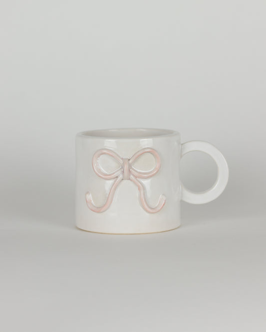 White Mug with Pink Bow