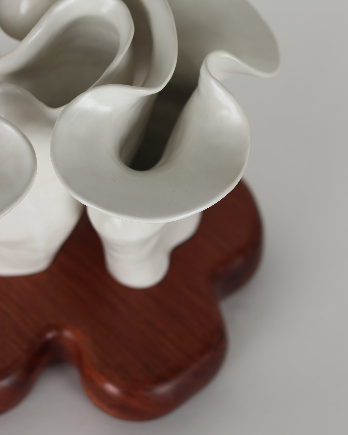 Flow Vases on Bubinga Wood Base-3 Pieces