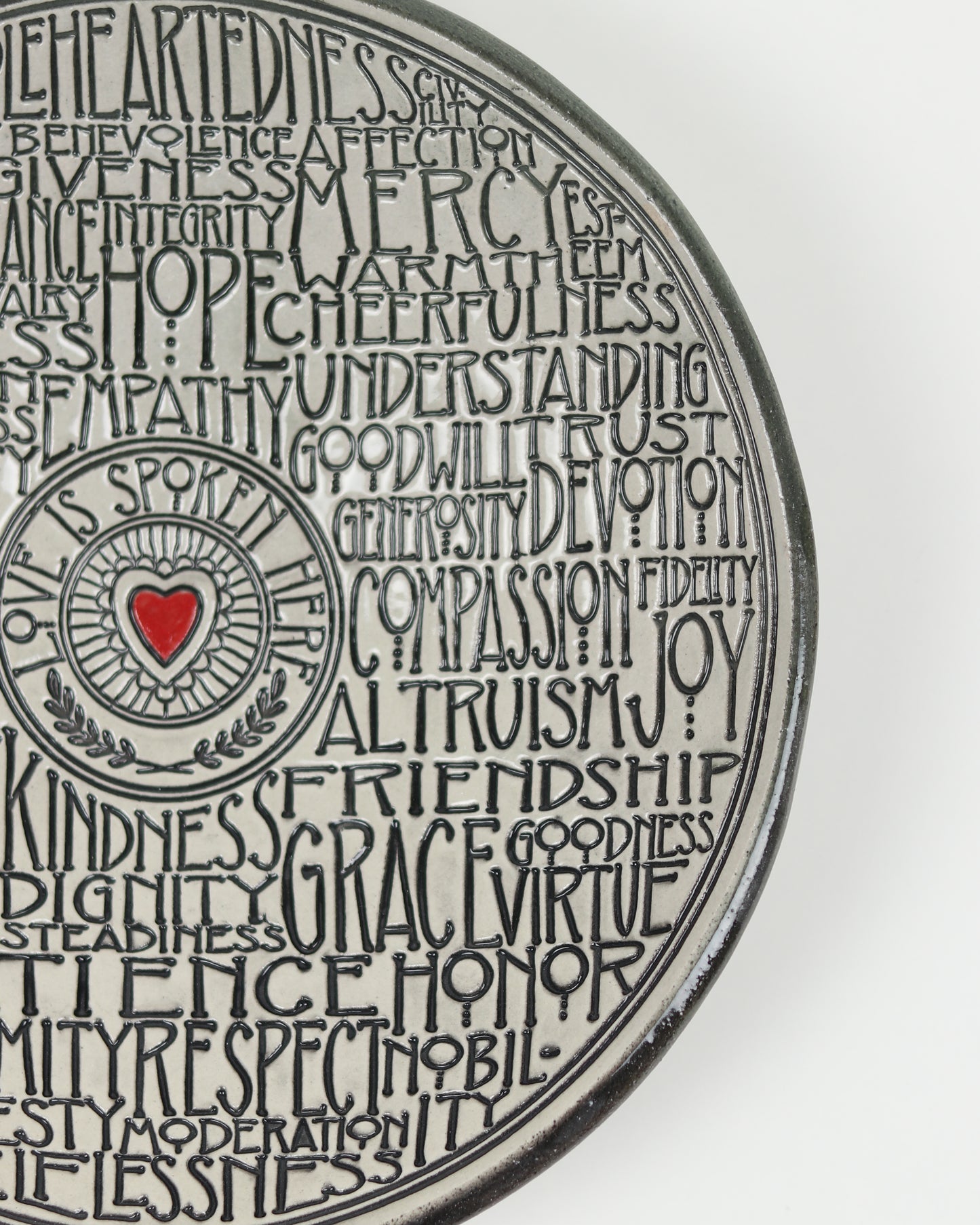 Love Is Spoken Here Carved Bowl