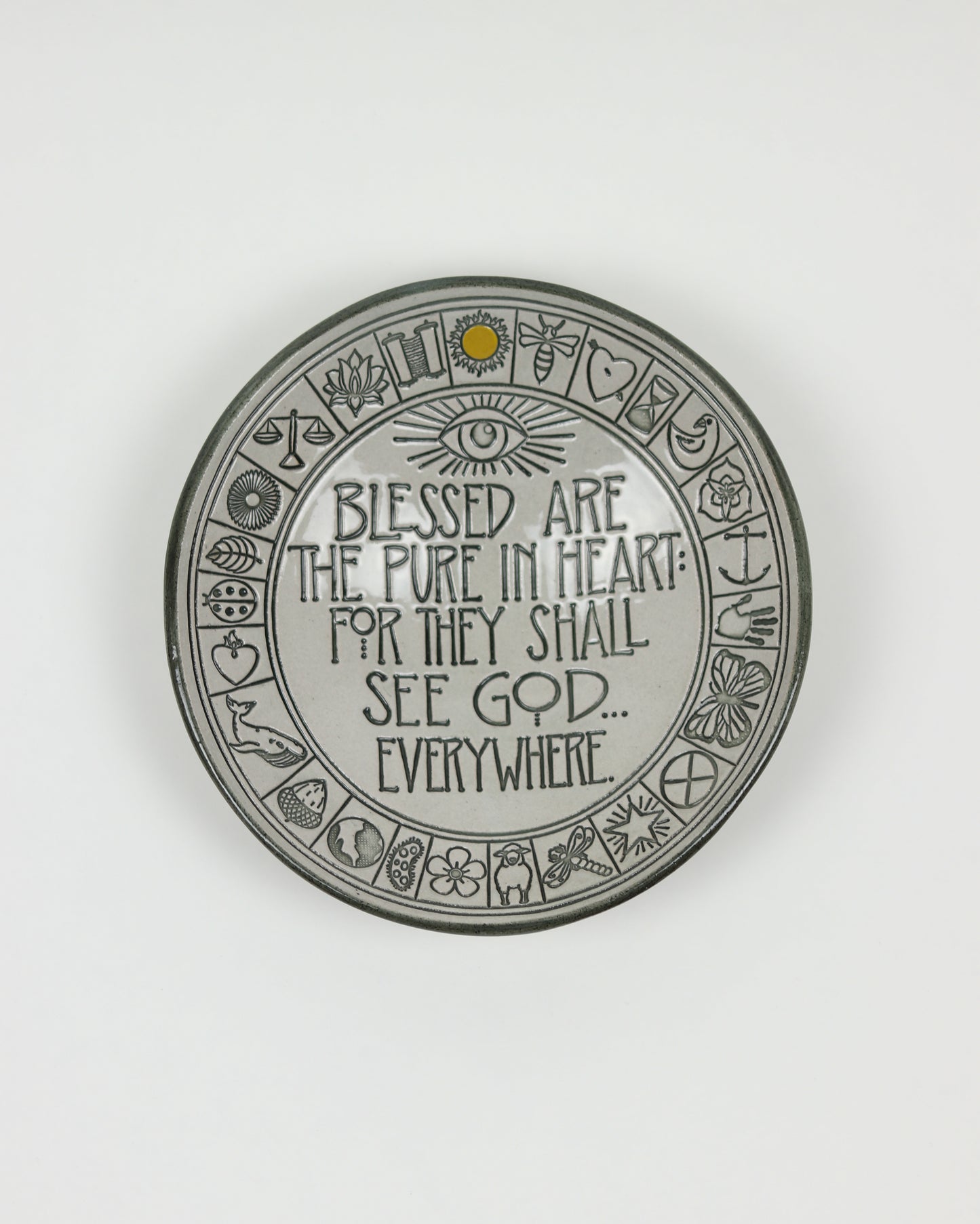 Blessed Are The Pure In Heart Carved Bowl