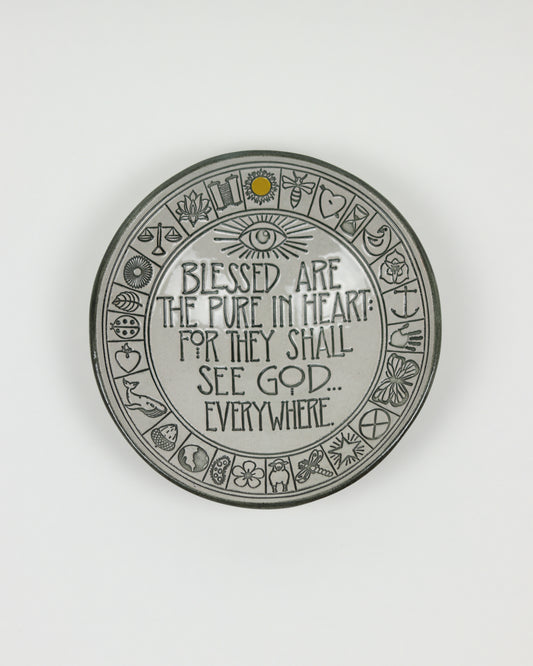 Blessed Are The Pure In Heart Carved Bowl
