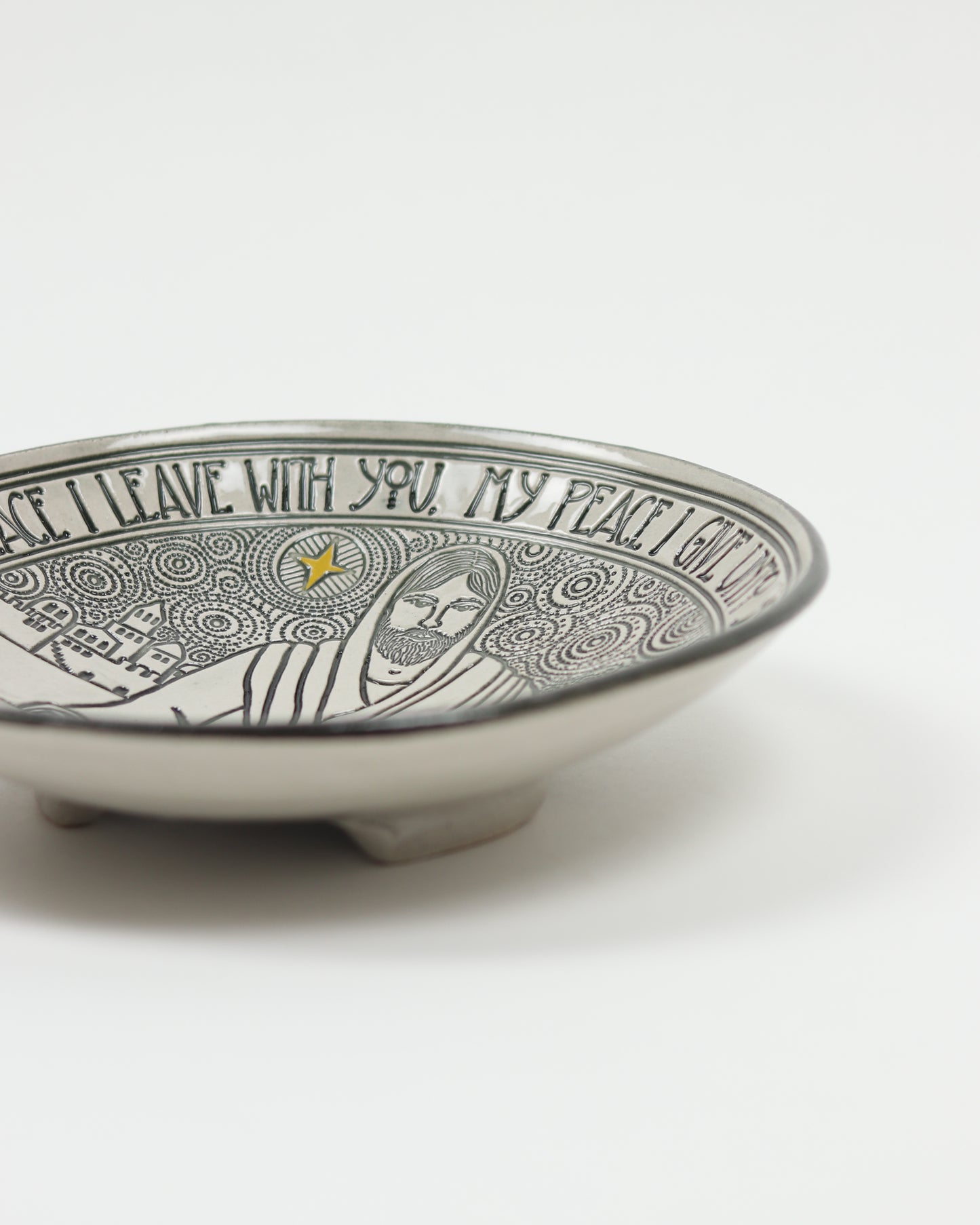 Peace I Leave With You Carved Bowl