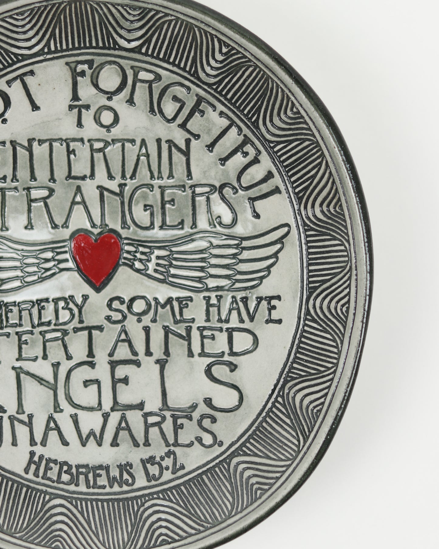 Be Not Forgetful To Entertain Strangers Carved Bowl