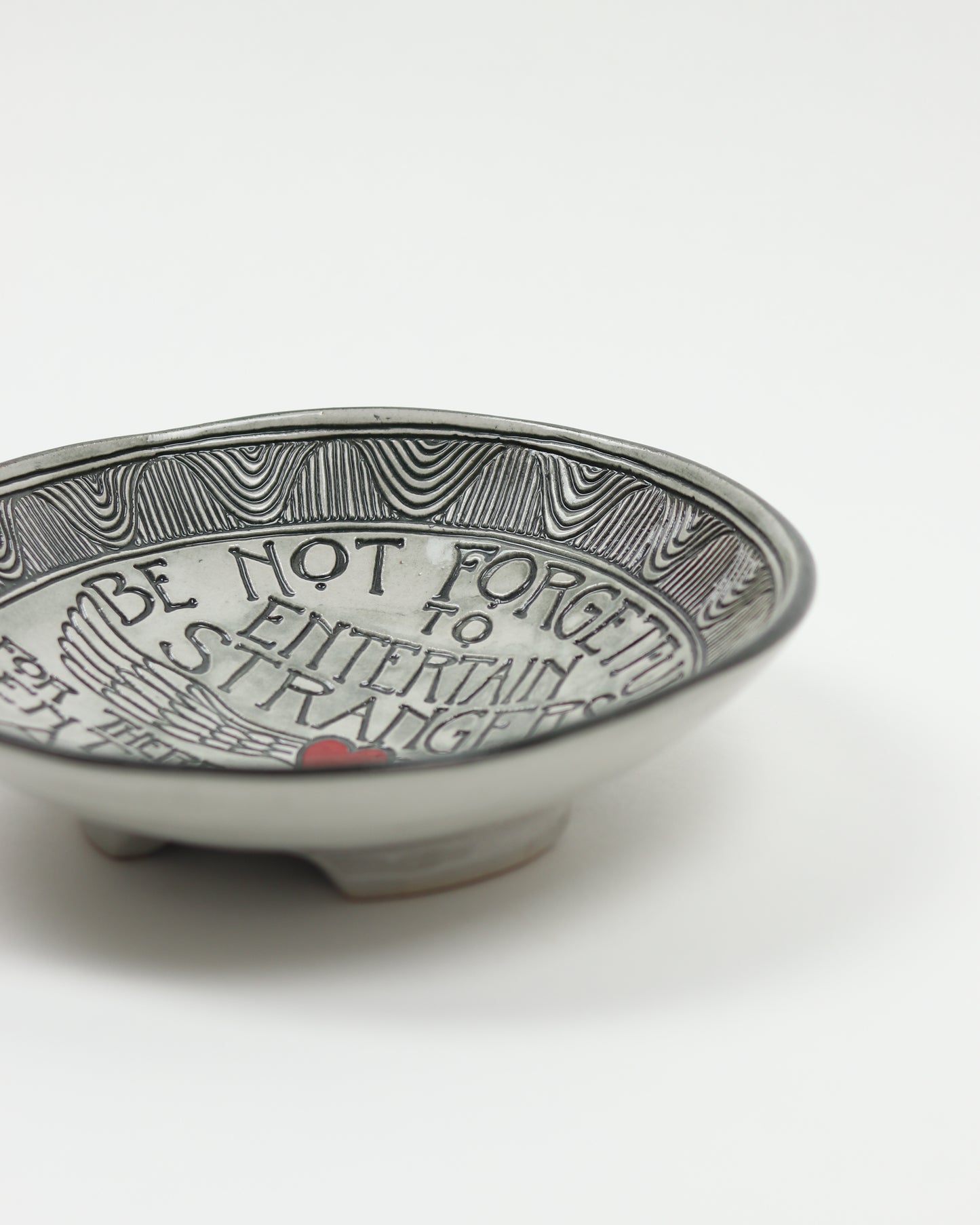 Be Not Forgetful To Entertain Strangers Carved Bowl