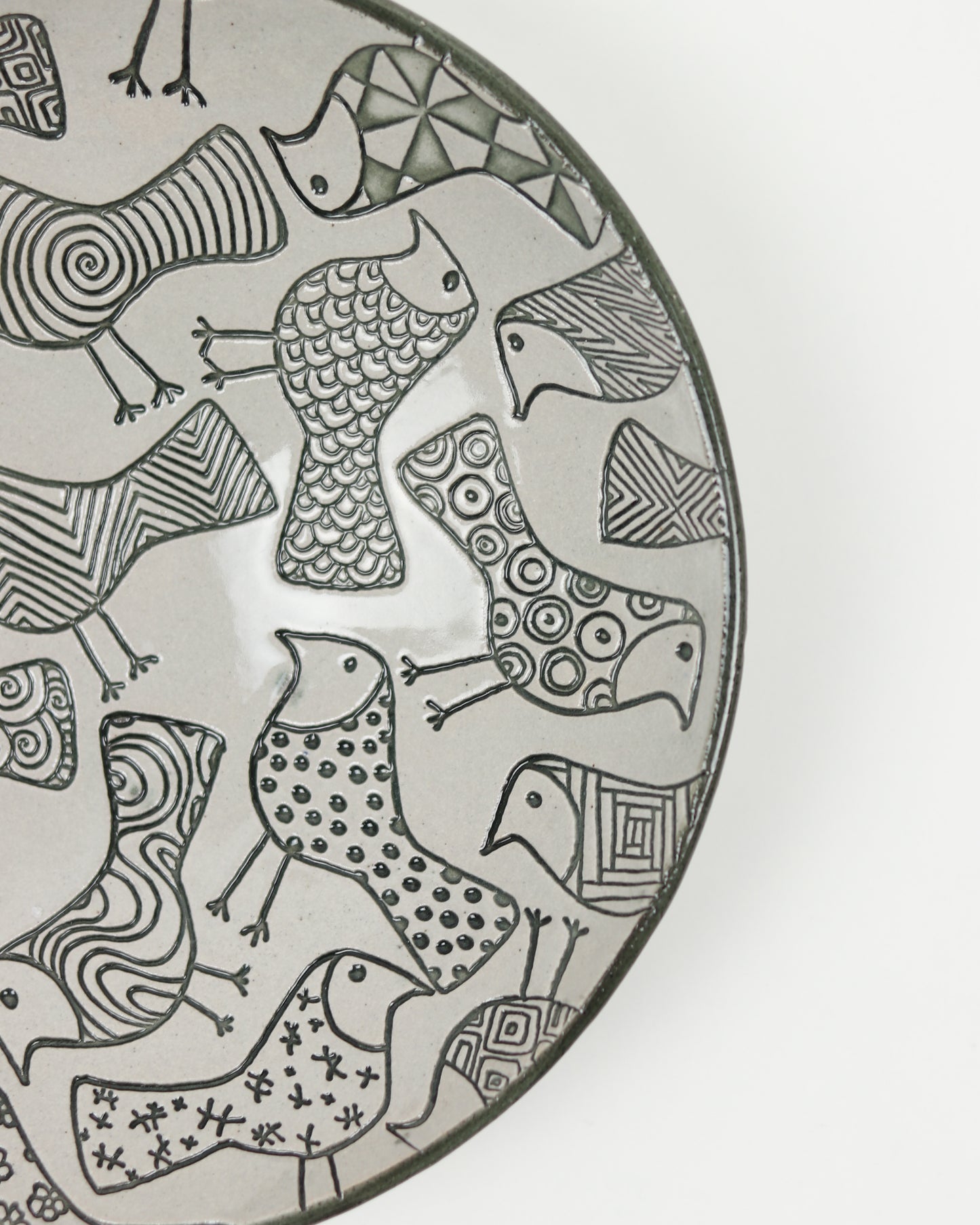 Happy Birds Carved Bowl