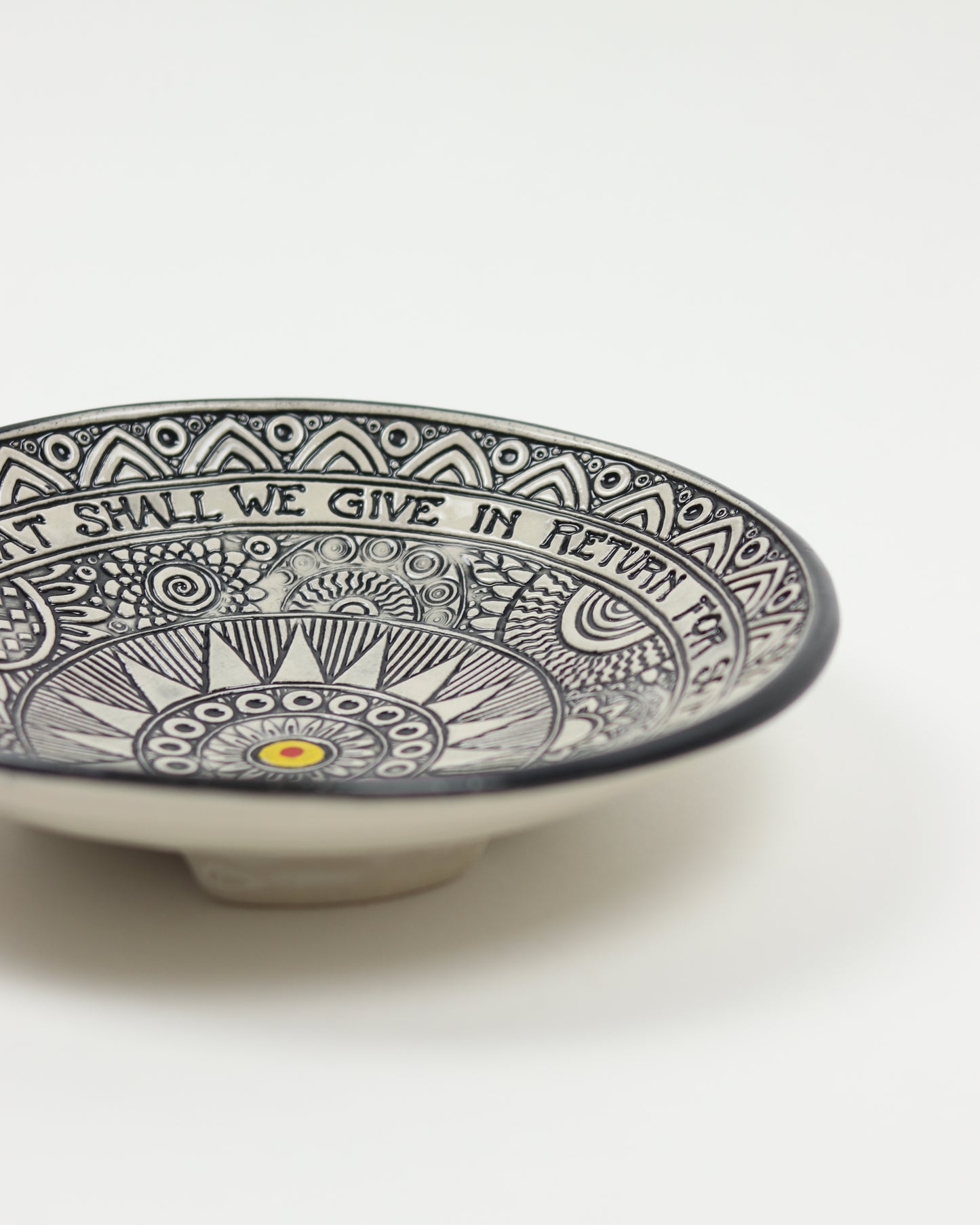 What Shall We Give In Return Carved Bowl