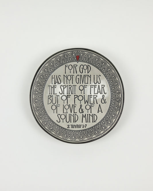 2 Timothy 1:7 Carved Bowl
