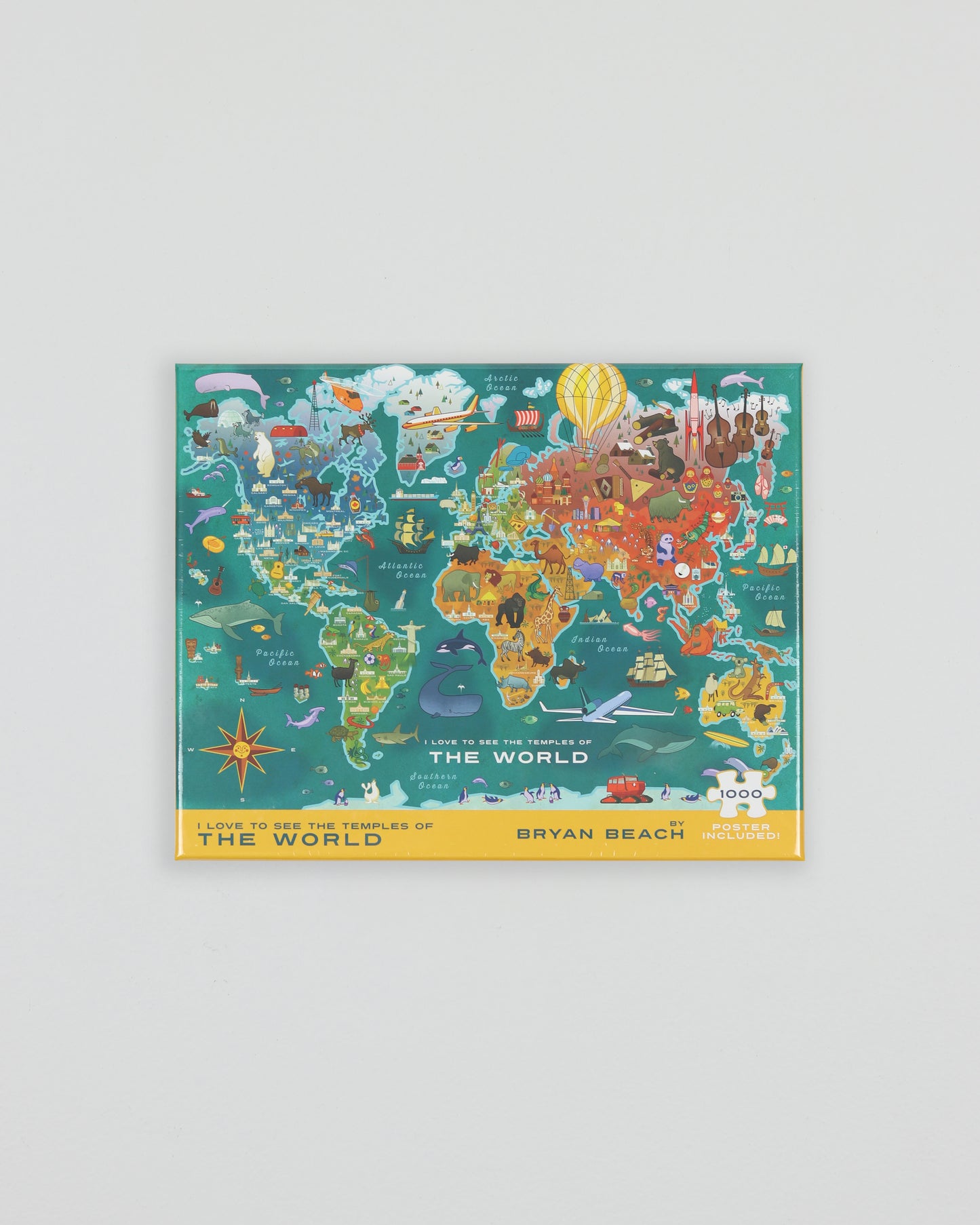 World Temple Map Puzzle 1000