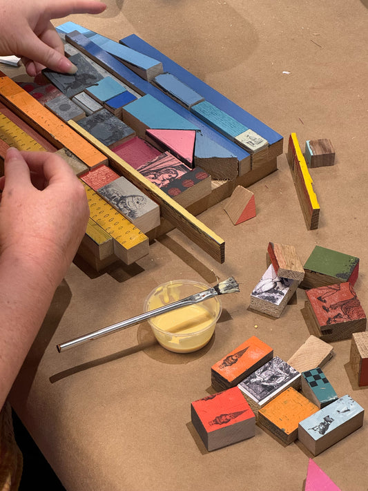 Wood Collage Class with Rebecca Klundt