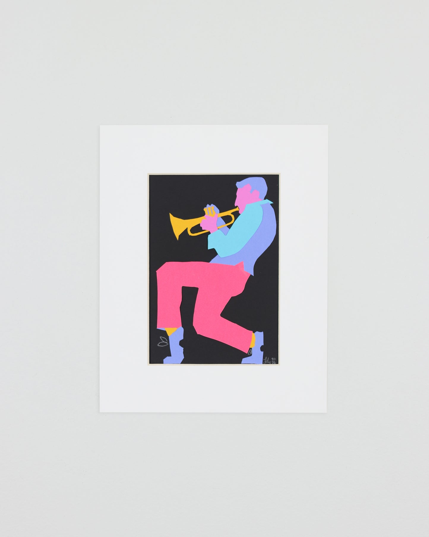 Jazz Trumpeter Paper Collage