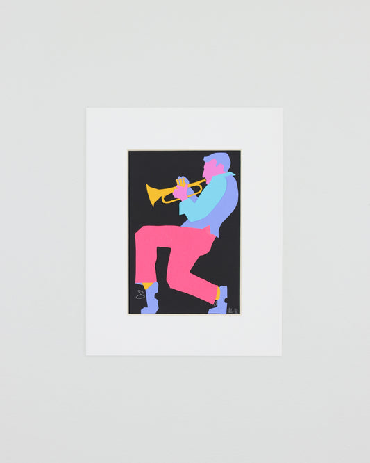 Jazz Trumpeter Paper Collage