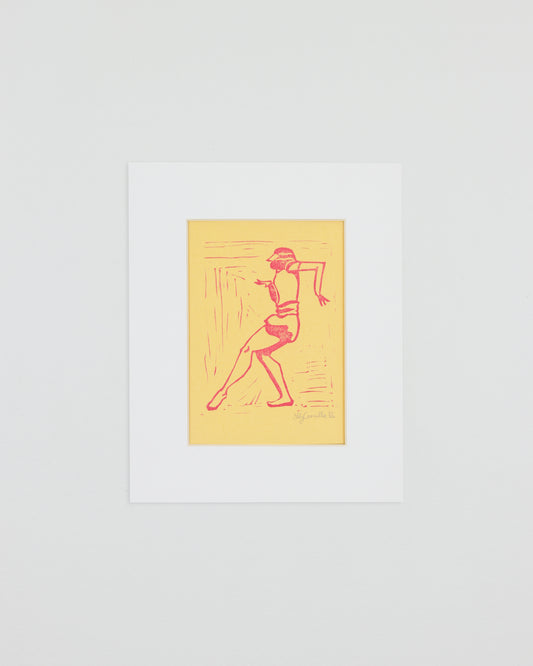 Modern Dancer Linocut