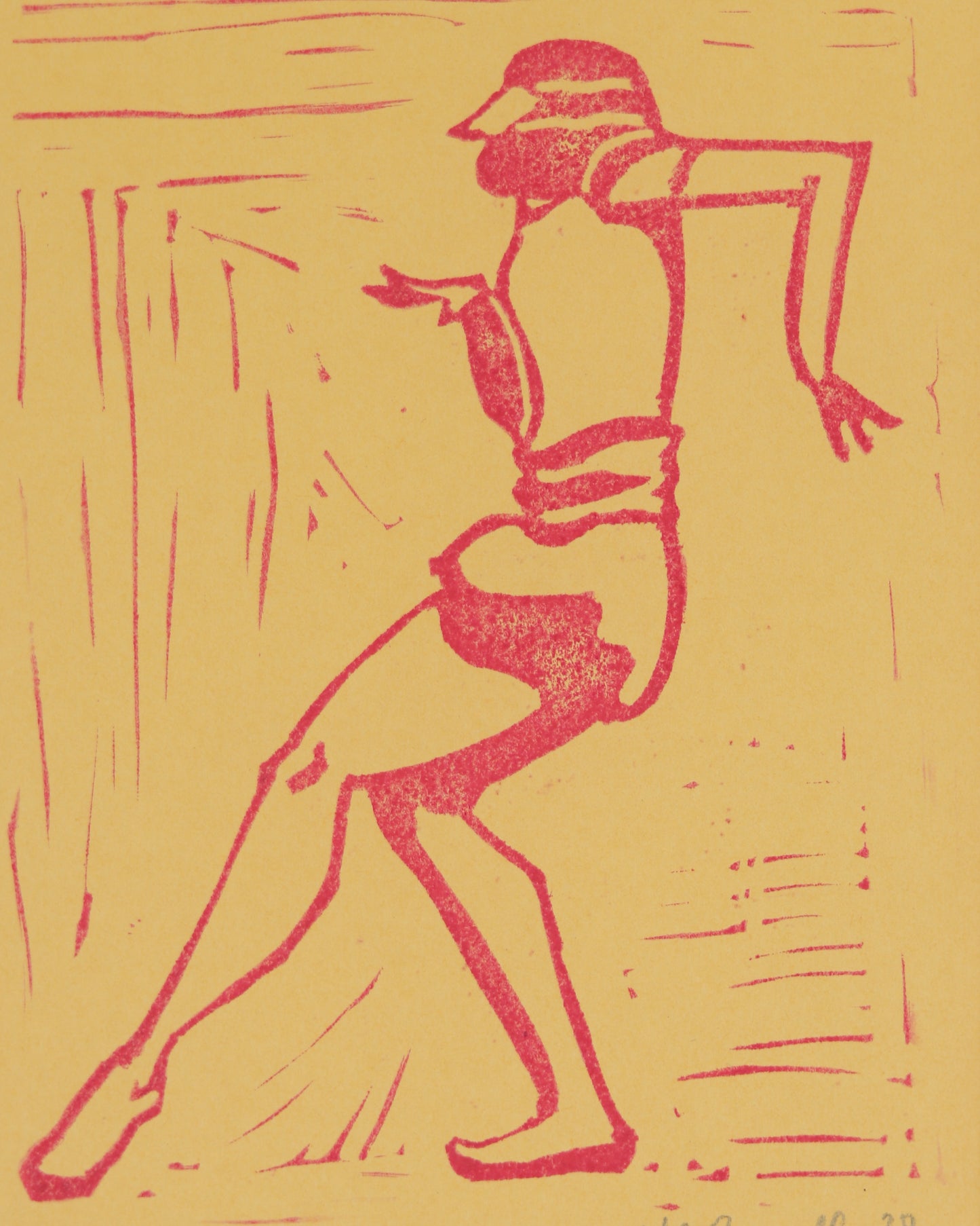Modern Dancer Linocut