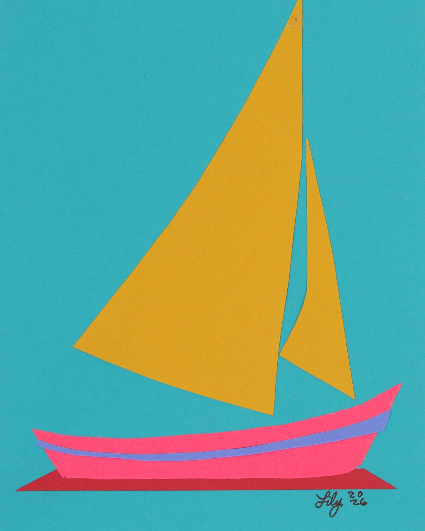 Sailboat Paper Collage
