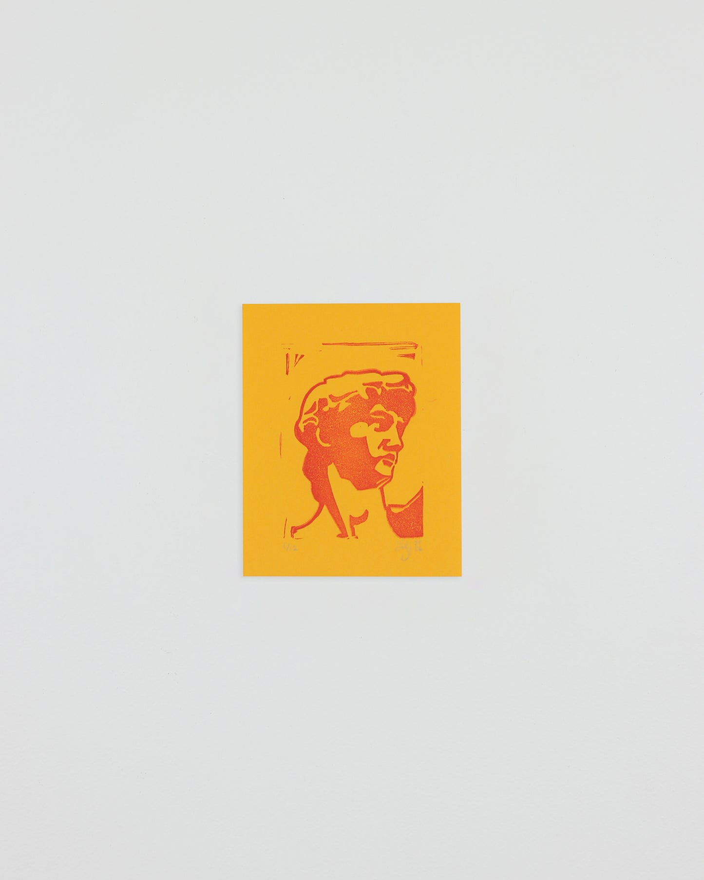David Original Linocut Red