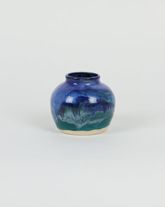 Squatty Blue Vase