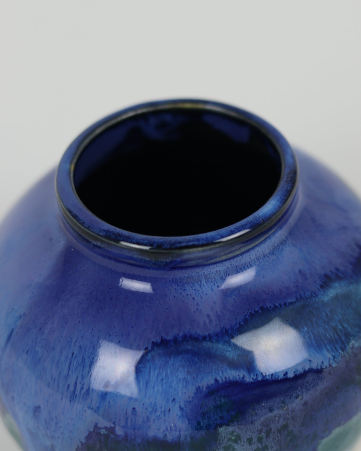 Squatty Blue Vase
