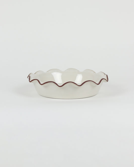 Fluted Deep Pie Dish New England White