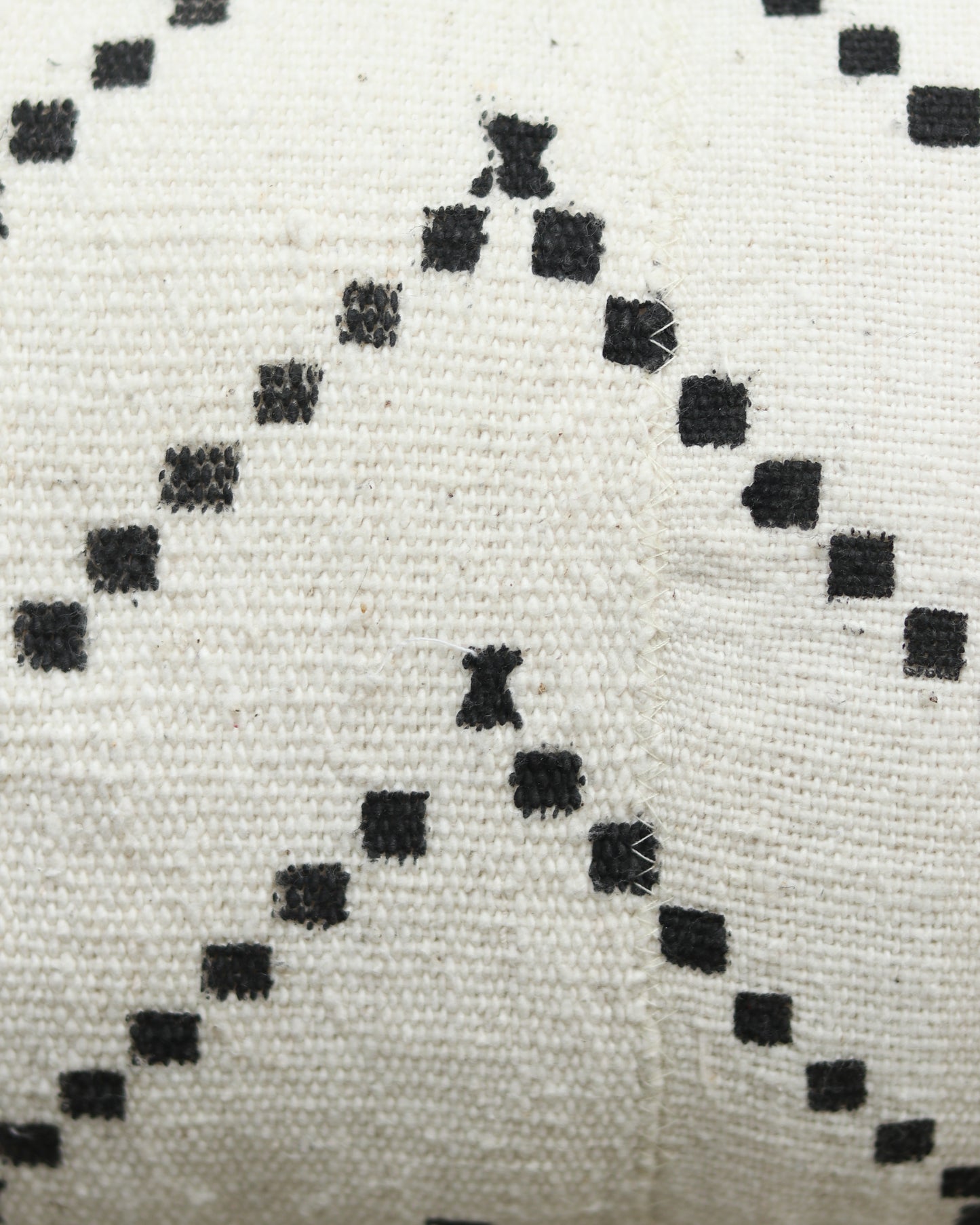 White Mudcloth Pillow