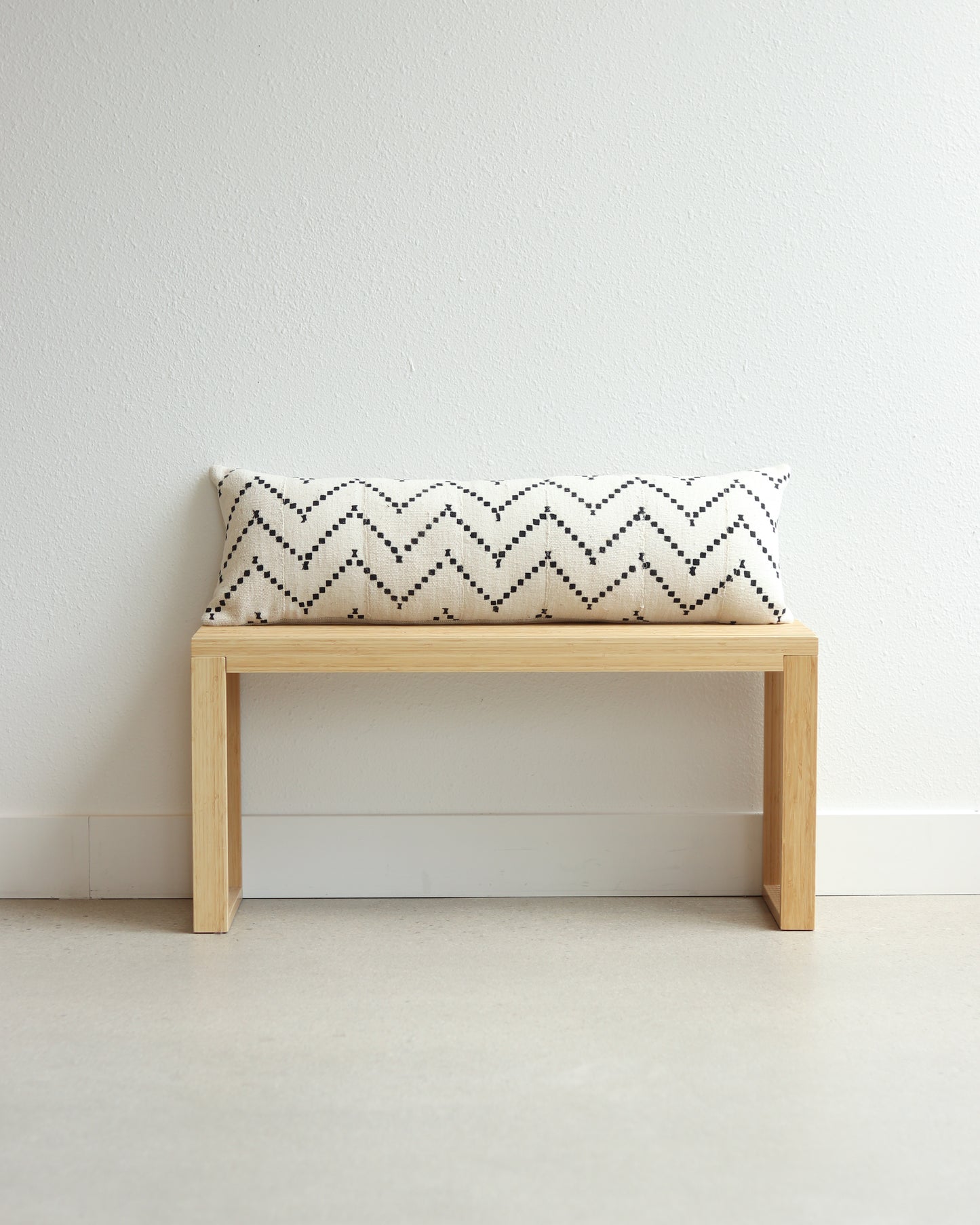 White Mudcloth Pillow