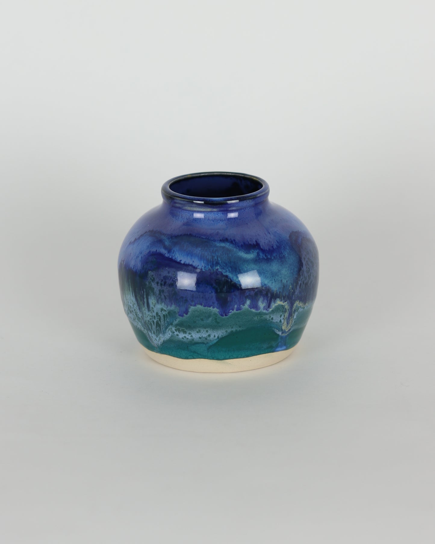 Squatty Blue Vase