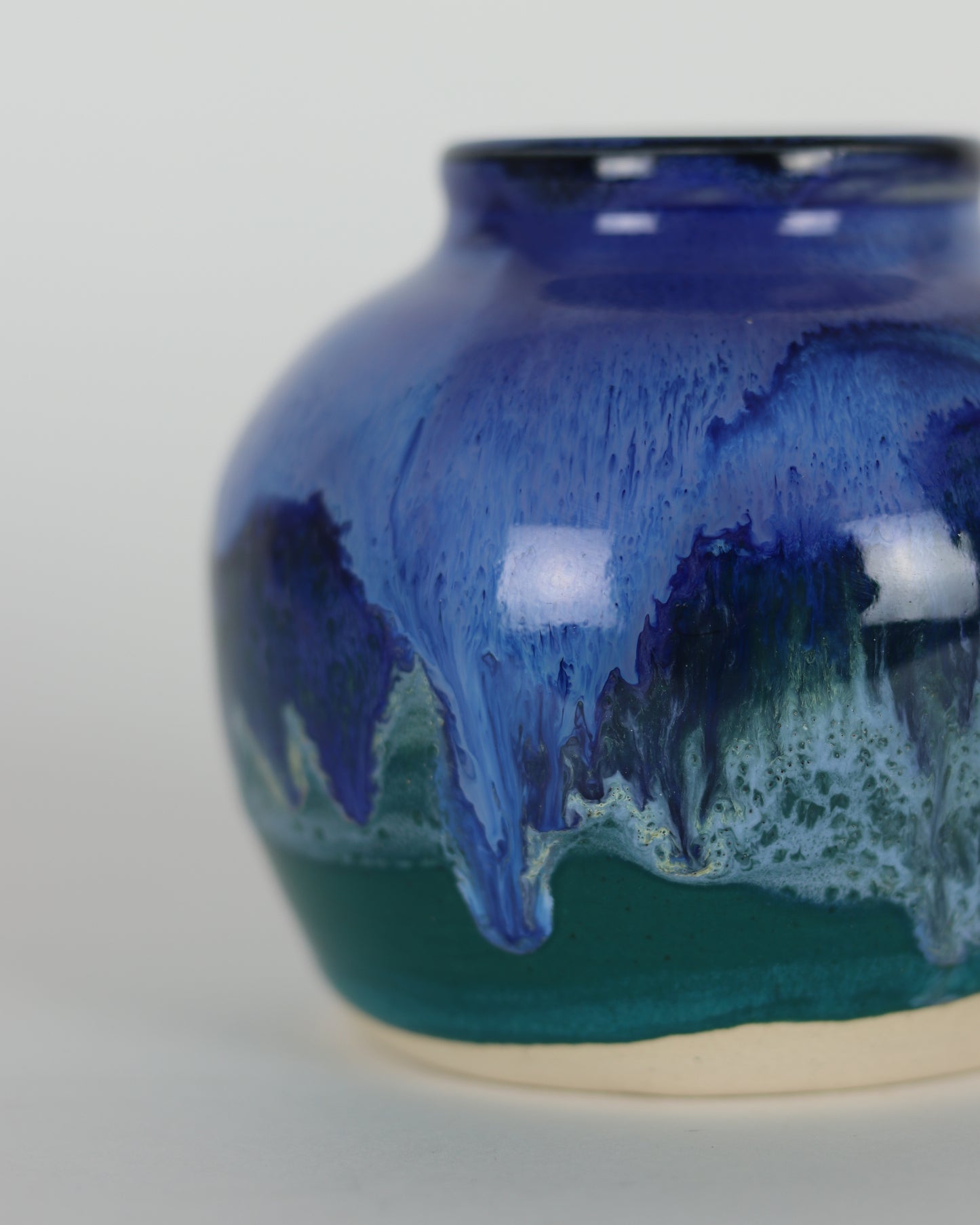 Squatty Blue Vase