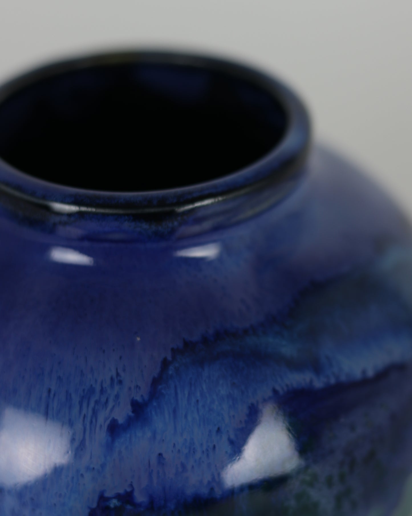 Squatty Blue Vase