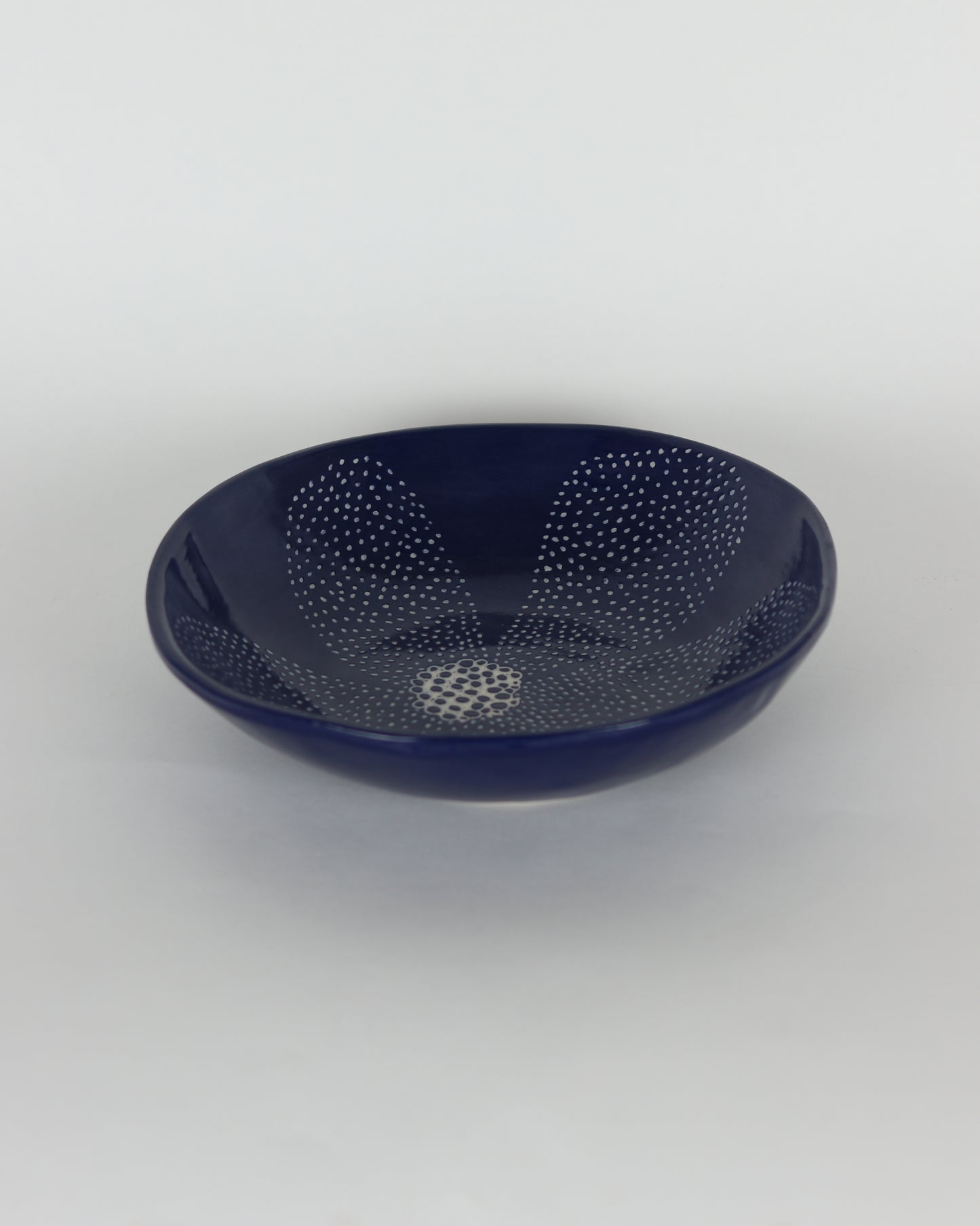 Large Blue Bowl with Flower